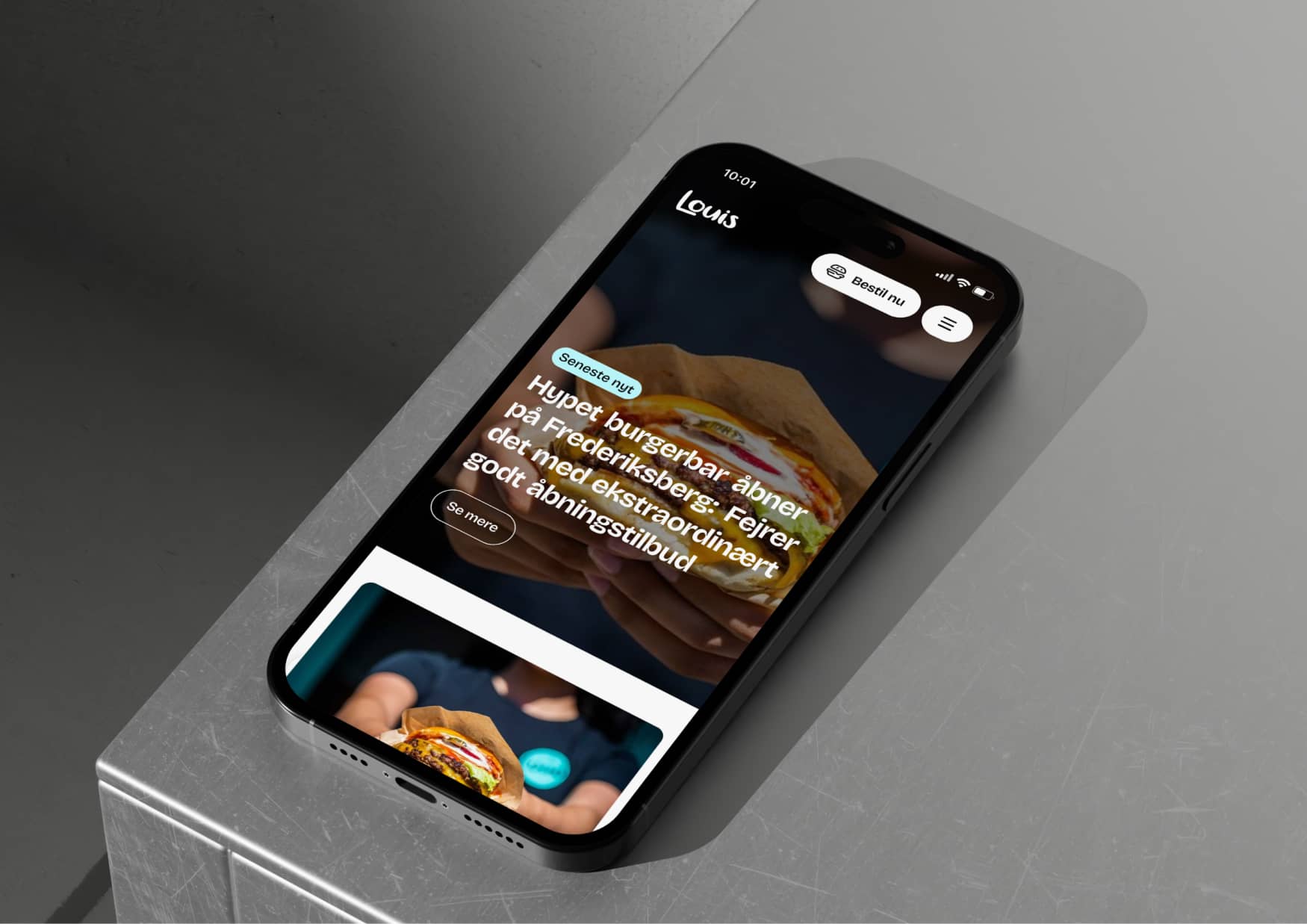 Louis Burger mobile site mockup 1