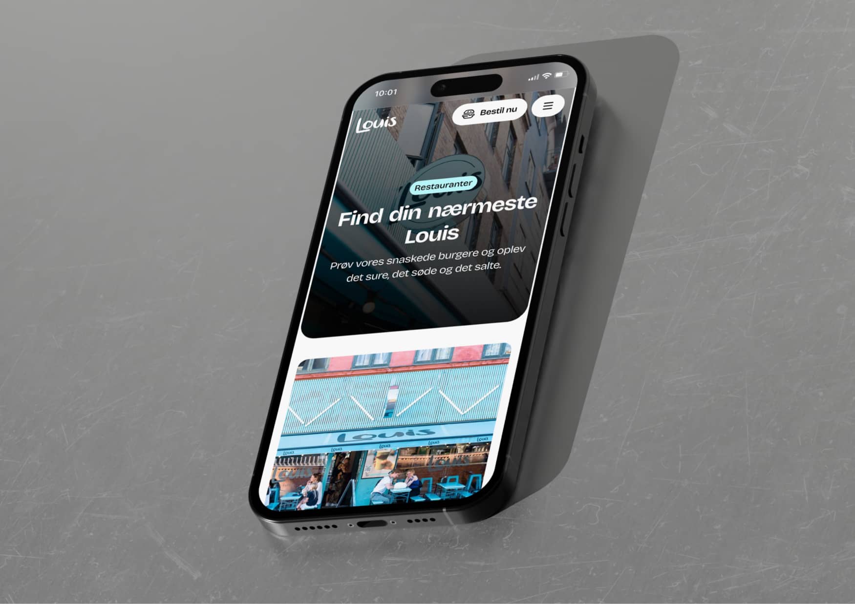 Louis Burger mobile site mockup 3