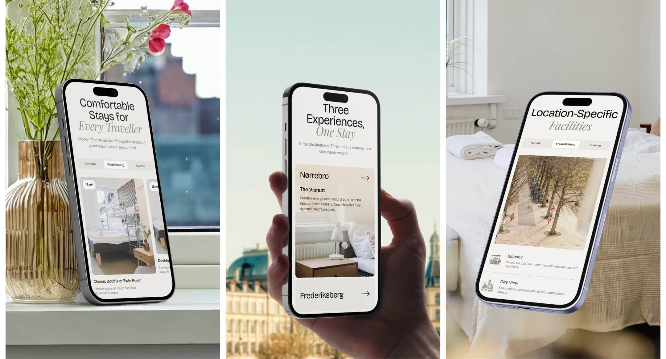 Nomad City Hotels mobile mockups